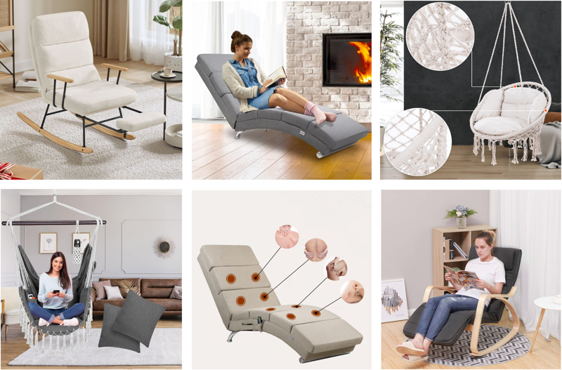 Hojdacie kreslá a leňošky