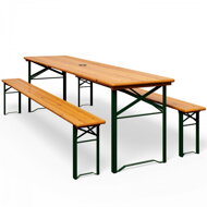 Pivný set Klasik stôl 170 cm + 2 lavice, hnedý