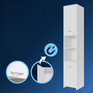 Vysoká skrinka do kúpeľne SILKE, 180x30x30cm, biela