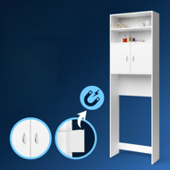 Vysoká skrinka nad práčku SILKE, 185x63x20cm, biela