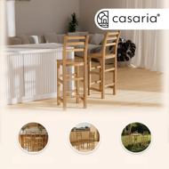 Barové stoličky OSLO s operadlami, 2ks, 40x36x110cm, prírodná hnedá