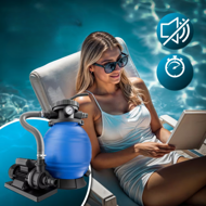Piesková filtrácia k bazénu AQUA, 10 200 l/h, modrá