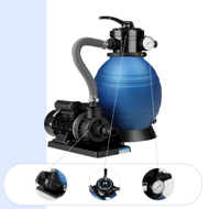 Piesková filtrácia k bazénu AQUA, 10 200 l/h, modrá