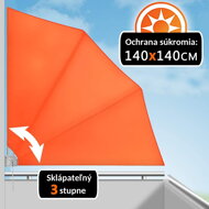 skladacia bočná markíza oranžová 