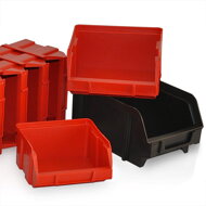Závesný organizér do dielne ORDER, 30 boxov, 64x2x38cm, červená/čierna