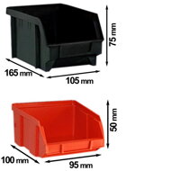 Závesný organizér do dielne ORDER, 30 boxov, 64x2x38cm, červená/čierna