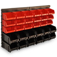 Závesný organizér do dielne ORDER, 30 boxov, 64x2x38cm, červená/čierna