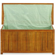 Akáciový drevený úložný box s výstelkou, rozmery 115x50x59cm, vrátane plachty