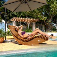 Hojdacie lehátko BALI, 155x60x93cm, prírodná hnedá