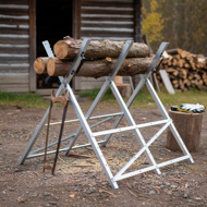 Koza na pílenie dreva ALBERT, 83 x 81 x 88 cm, strieborná