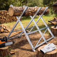 Koza na pílenie dreva ALBERT, 83 x 81 x 88 cm, strieborná