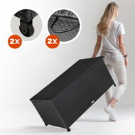 Polyratanový úložný box RICCO, 122x56 61cm, čierna