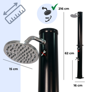 Solárna sprcha DELFINA, 20 l, čierna