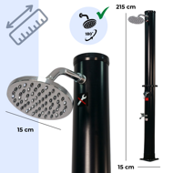Solárna sprcha DELFINA, 20 l, čierna