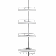 Teleskopický regál do sprchy DELMO, 92-306 cm, biela