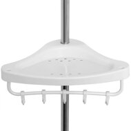 Teleskopický regál do sprchy DELMO, 92-306 cm, biela