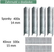 elektrická sponkovačka a klincovačka modrá