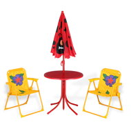 Detský záhradný nábytok Lienka, 2 stoličky, výškovo nastaviteľný stôl, slnečník