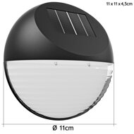 LED záhradné solárne osvetlenie na stenu rozmery