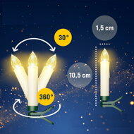 Sviečky na vianočný stromček CANDLE, 20ks, 10,5cm, teplá biela