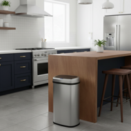 Senzorový odpadkový kôš DEUS, 58 litrov, strieborná