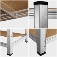 Regál s vysokou nosnosťou HEAVY, max. 700kg, 160x90x40cm, strieborná