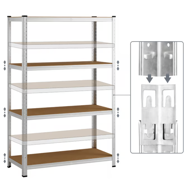 Regál s vysokou nosnosťou HEAVY, max. 700kg, 160x90x40cm, strieborná