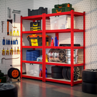 Regál s vysokou nosnosťou HEAVY, max. 875kg, 90x40x180cm, červená