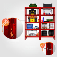 Regál s vysokou nosnosťou HEAVY, max. 875kg, 90x40x180cm, červená