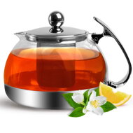 Čajník so sitkom TEA 1,2L, priesvitná, strieborná