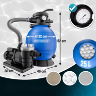 Piesková filtrácia k bazénu AQUA 9 600 l/h, modrá