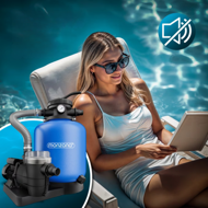 Piesková filtrácia k bazénu AQUA s predfiltrom, 13 200 l/h, modrá