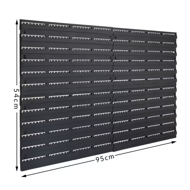 Závesný organizér do dielne ORDERBOX s 28 boxami a držiakmi na náradie , 64x2x38cm, červená/čierna