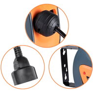 Samonavíjací káblový bubon BILY, 20m+1,5m, šedá/oranžová
