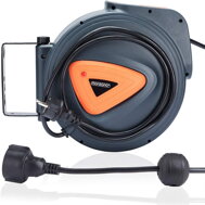 Samonavíjací káblový bubon BILY, 20m+1,5m, šedá/oranžová