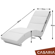 Leňoška LONDON, 186x55x89cm, biela