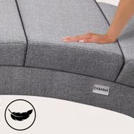 Leňoška LONDON s masážnou a vyhrievacou funkciou, 186×55×89cm, šedá