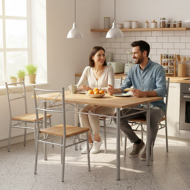 Jedálenská súprava PAUL, 5-dielna, prírodná hnedá