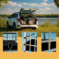 Prepravka pre psa BRUNO, 89x70x51cm strieborná/čierna