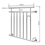 Nerezové zábradlie na francúzske okná rozmery