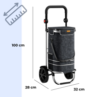 Nákupná taška na kolieskach EASY, 50l, čierna