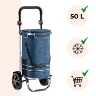 Nákupná taška na kolieskach EASY, 50l, modrá