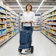 Nákupná taška na kolieskach EASY, 50l, modrá