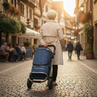 Nákupná taška na kolieskach EASY, 50l, modrá