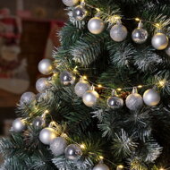 Vianočná svetelná reťaz BELLS, 2m,  teplá biela/strieborná