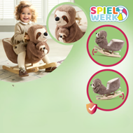 Hojdací leňochod s bezpečnostným pásom, hnedá