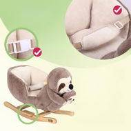 Hojdací leňochod s bezpečnostným pásom, hnedá