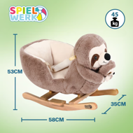 Hojdací leňochod s bezpečnostným pásom, hnedá