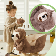 Hojdací leňochod s bezpečnostným pásom, hnedá