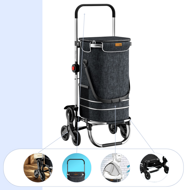 Nákupná taška na kolieskach do schodov COMFORT, 50l,  čierna